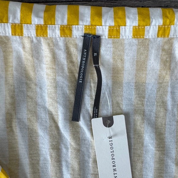🌼ANTHROPOLGIE🌼 NWT Yellow Striped Sleeveless Top, Size XL - Picture 3 of 10